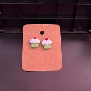 Christmas cupcake earrings